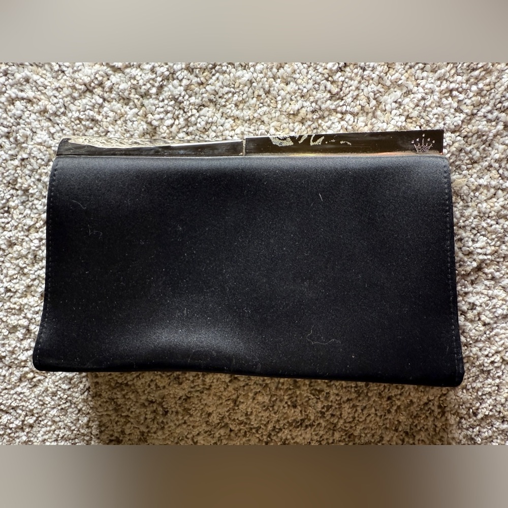 Black Clutch with Silver Accents